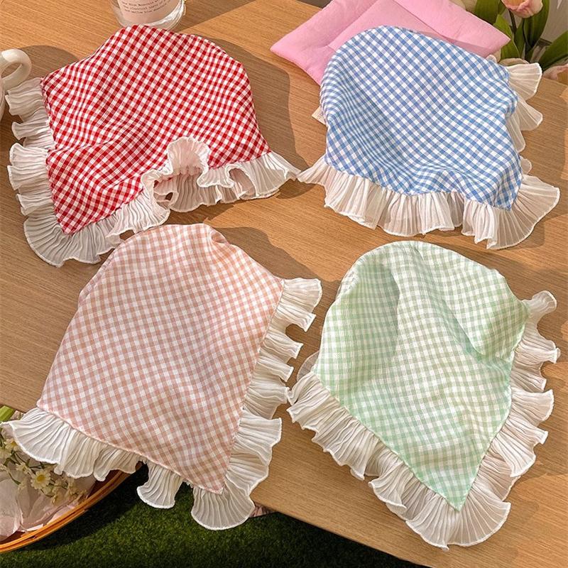 Lace Triangle Hair Scarf Headband Countryside Style Innovative Design Lotus Leaf Edge Mesh Sweet Girls Hair Accessories Gift