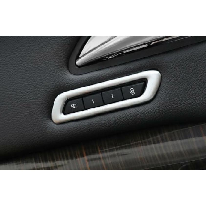 For Cadillac XT5 2017- Matte Silver Seat Memory Button Frame Cover Trim 1PCS