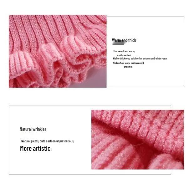 Kinder Cartoon Nackenwärmer - Dicker Winter Pullover Schal für Jungen und Mädchen