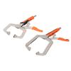2Pcs Locking C Clamp Pliers Set Heavy Duty Woodworking Face Clamp with Rotating Pads for Welding Poc