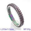 Hand Jewelry, Simple Personalized Woven Double-Row Front And Back Keel Flat Buckle Titanium Steel Men'S Bracelet
