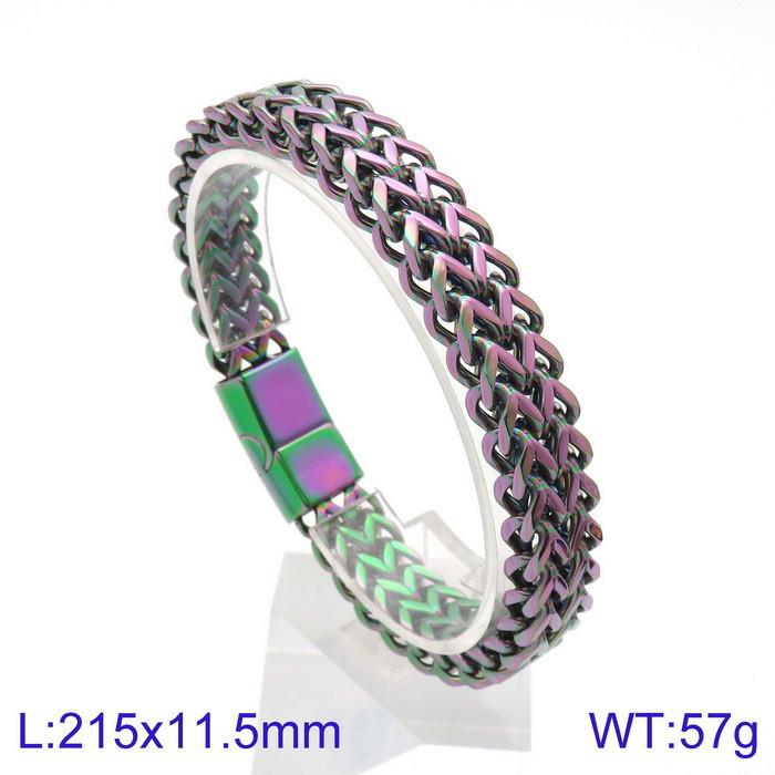 Hand Jewelry, Simple Personalized Woven Double-Row Front And Back Keel Flat Buckle Titanium Steel Men'S Bracelet