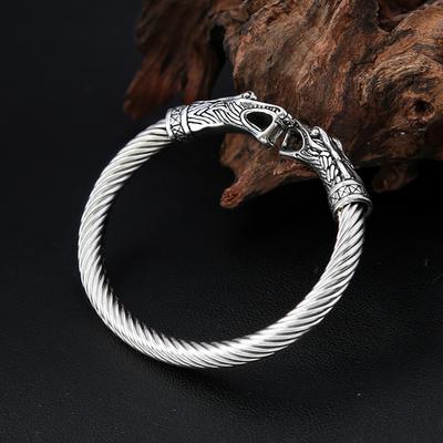 Vintage Wikinger Drachenkopf Armbänder für Männer Edelstahl Punk Nordisches Tierarmband Party Schmuck Geschenk Dropshipping