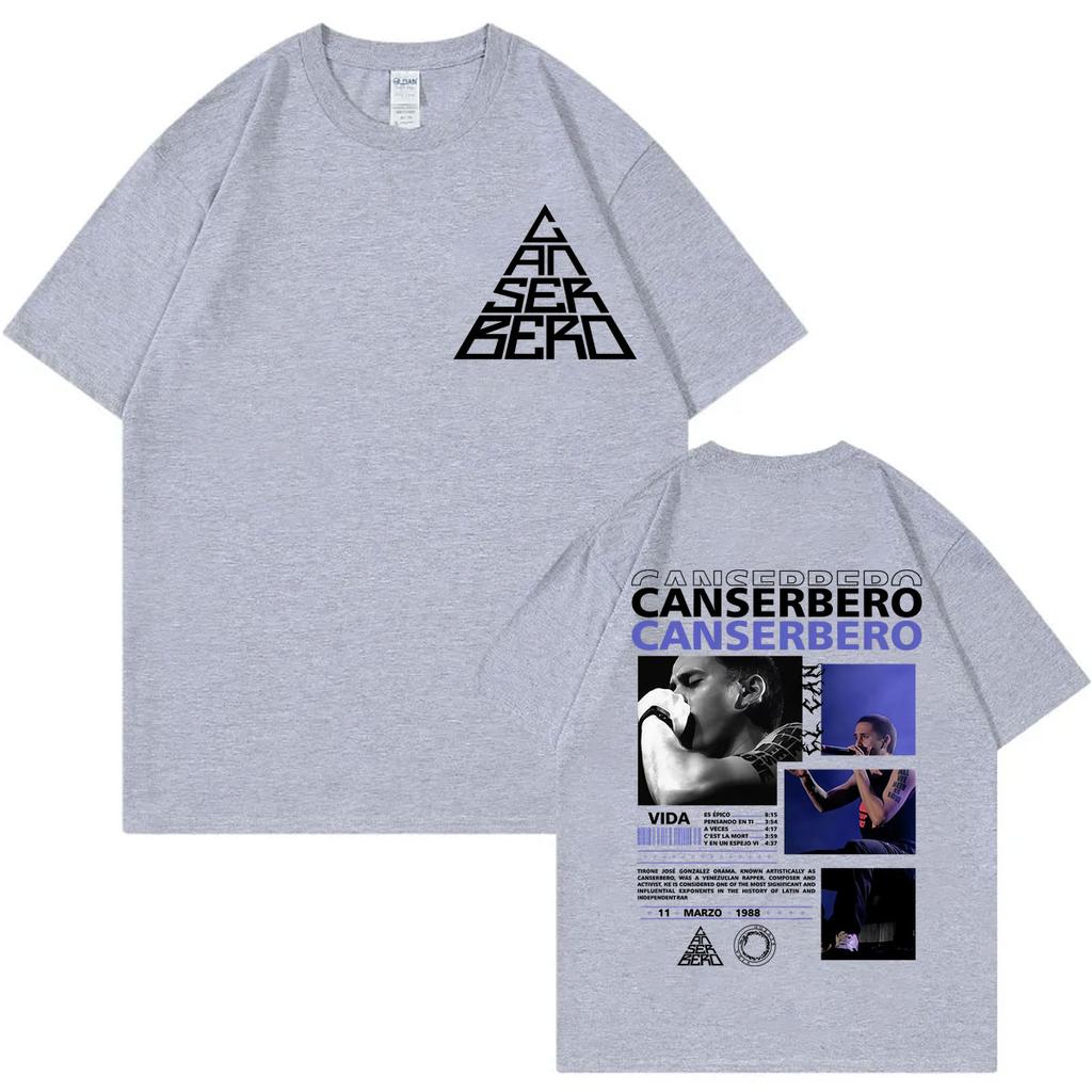 Rapper Canserbero Tour 2025 Magliette Grafiche Moda Hip Hop Magliette a Maniche Corte Uomo Donna Casual Ampia Cotone Puro Maglietta