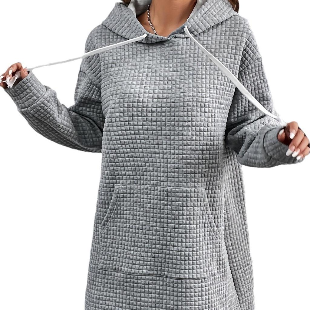 European and American Women's Fashion Casual Hooded Sweatshirt Dress