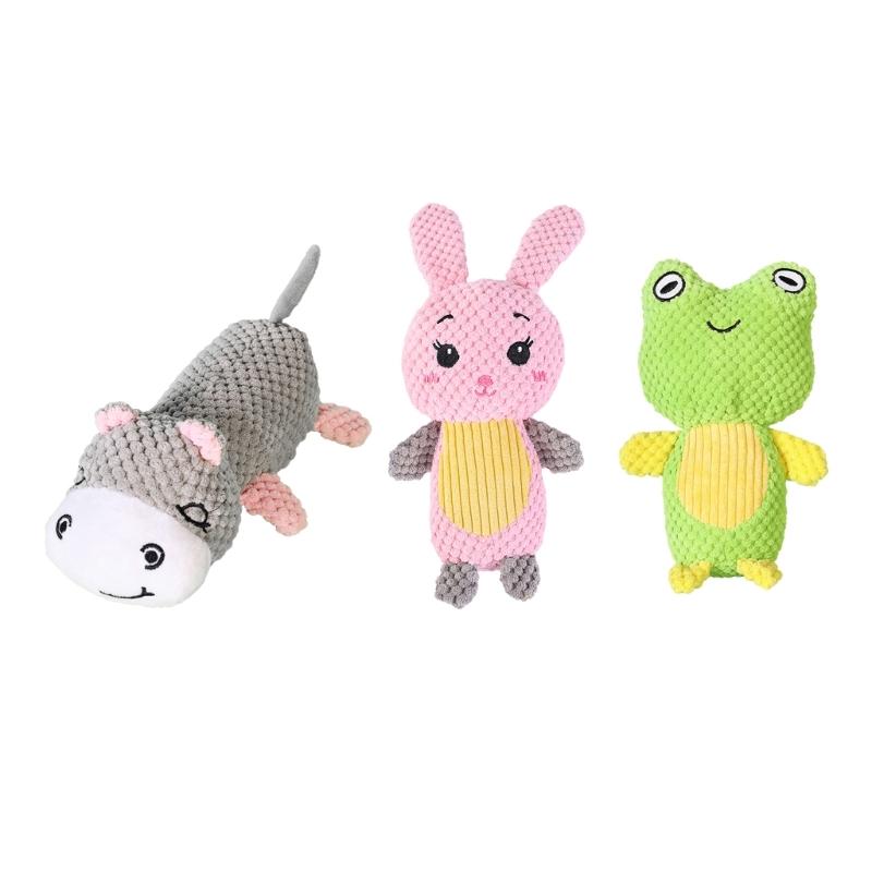Lovely Rabbit Toy Squeak Stuffed Animal Rabbit Sound Maker for Fun Indoor Dogs Chewing Training Toy Animal Theme