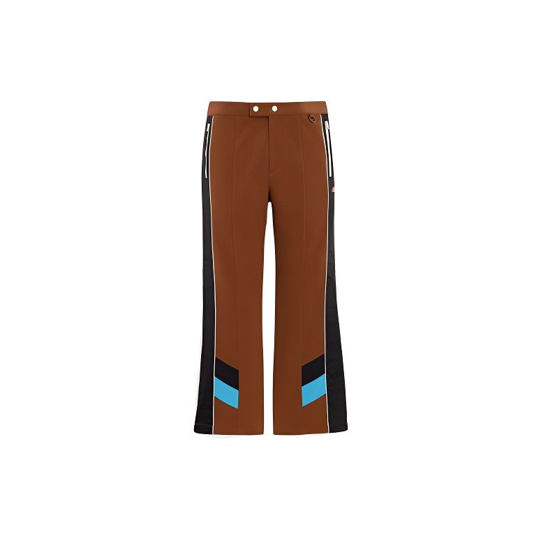 Coach FW22 Color Block Wide Leg Knit Sports Pants Men bottoms Brown CD753-MYB S