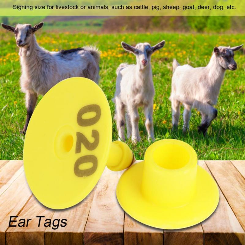 Livestock Ear Tags for Hog Swine Sow with Number 001-100 Cow//Cattle Ear Tags Coolty 100 Pieces Pig Ear Tags