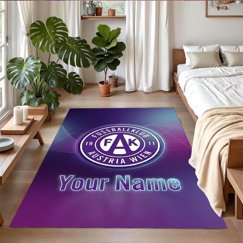 Crystal Velvet Rug Custom Name Text, Soft Non Slip Floor Mat Home DecorAustria Wien FC