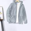 Men Sunscreen Coat Thin Zipper Closure Solid Color Summer Outdoor Sports Sun Protection Hooded Jacket Daily Wear