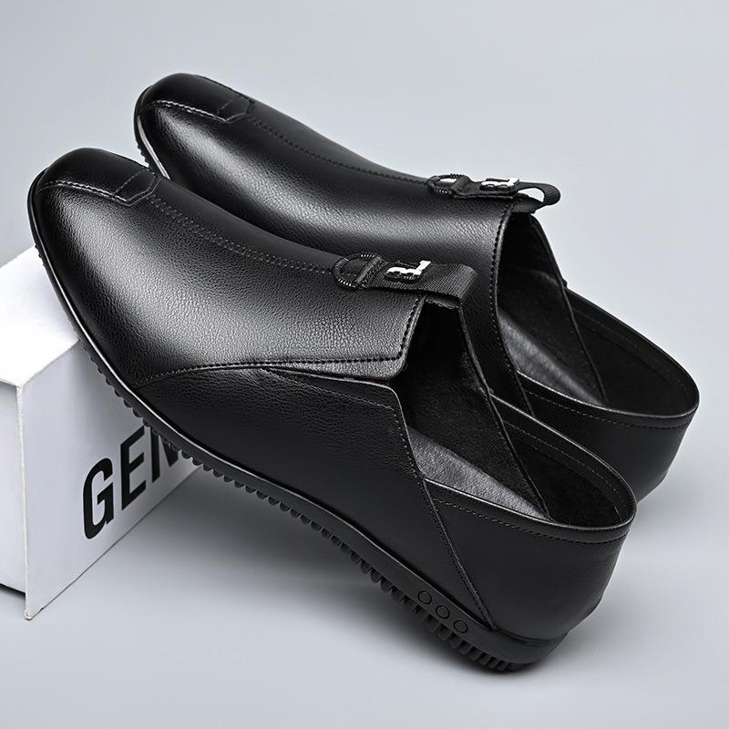 Fashion Designer New Slip-on Solid Color Men's Loafers Spring Autumn Flat Soft Leather Male Dress Shoes Casual Man Leather Shoes