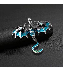 Enamel Dragon Brooch Fashion Diamond Inlay Badge Animal Pin Versatile Accessories DIY Apparel Sewing Supplies Home Garden