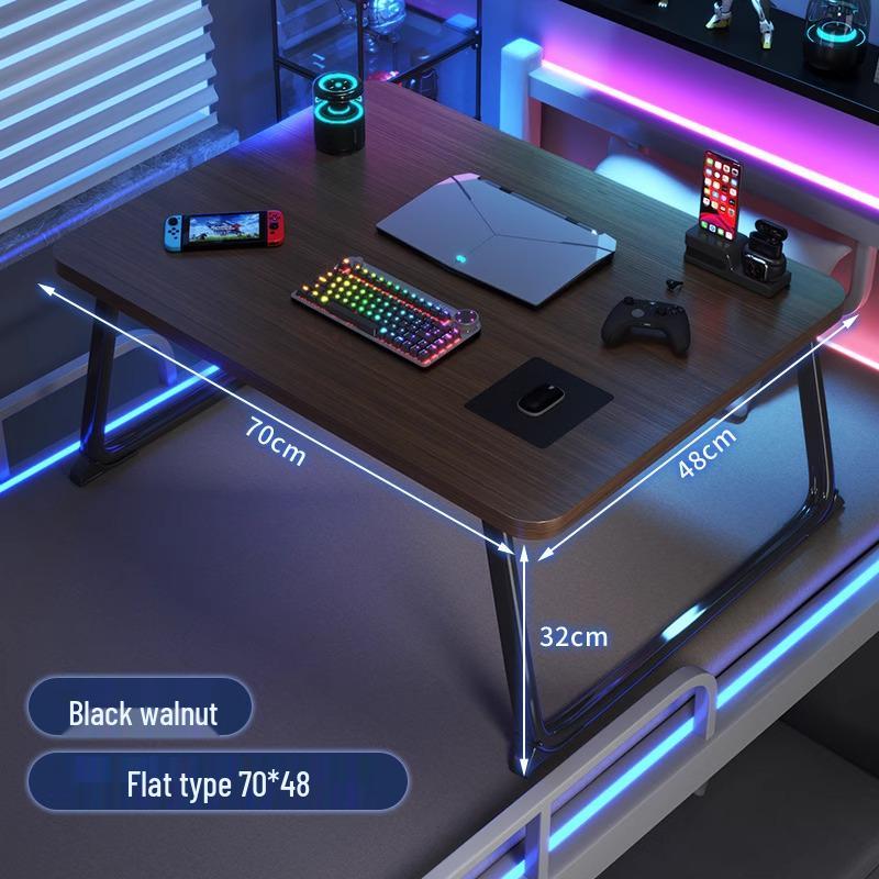 Compact Foldable Bedside Laptop Desk for Dorms - E-Sports Style Carbon Fiber Study Table
