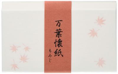 Hogdseirrs Kokoro Kaishi Honpo White Kaishi Manyo Kaishi 2 Blatt (Kokorokaishihompo) (Damengröße 14,5 x 17,5 cm) (1 Blatt) (Ahornblätter)