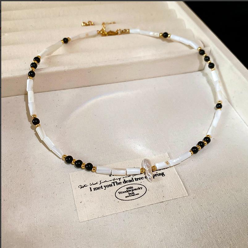 Baroque Water Drop Pearl Fringe Necklace Temperament Collarbone Chain French Retro Necklace Women