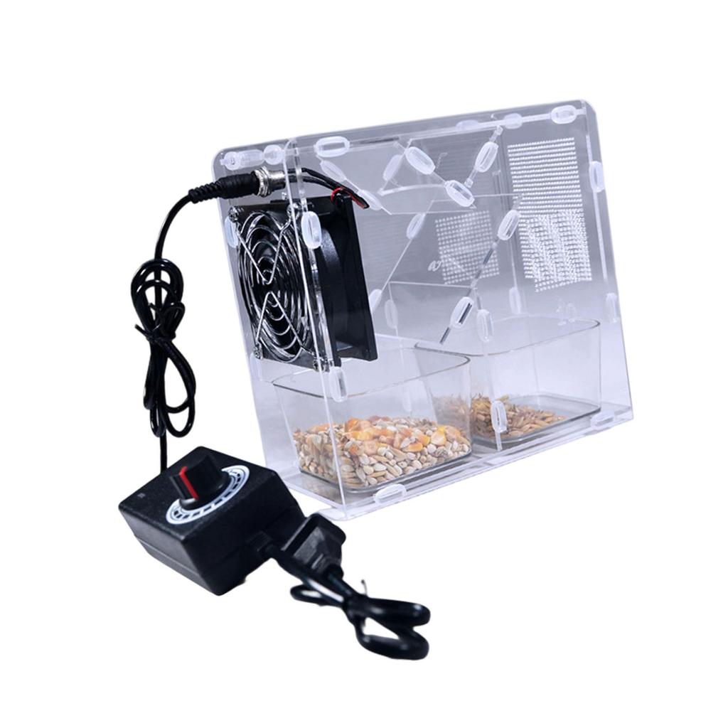 Bird Seed Processor Acrylic Shell Splitter Adjustable Speed Fan Detachable Washable for Quick and Efficient Shelling
