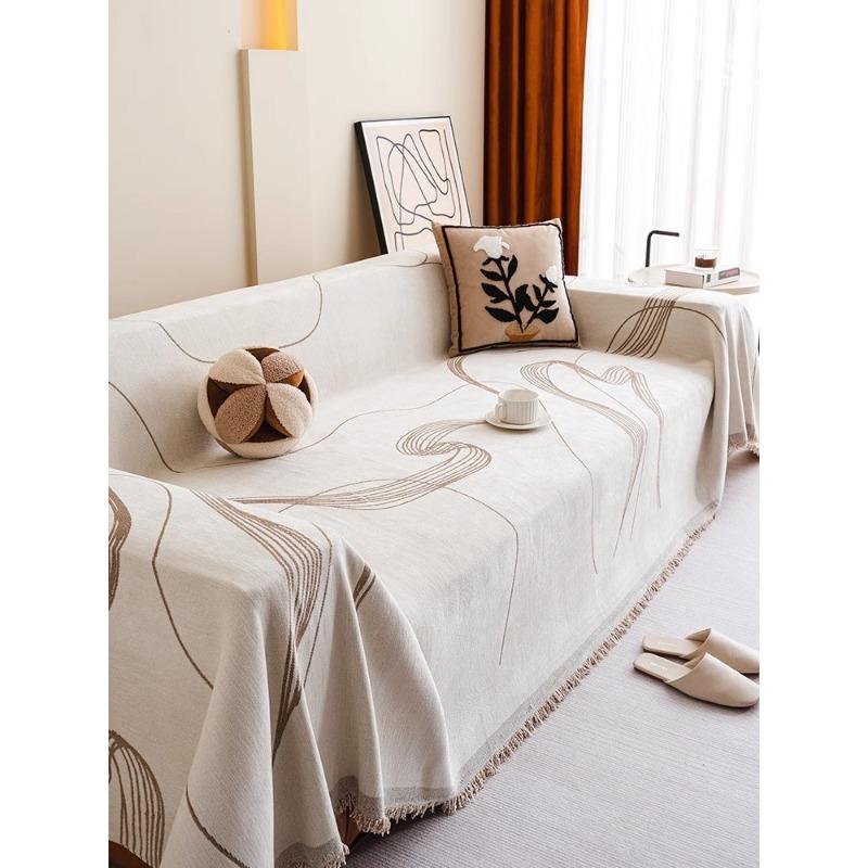 

Шенилл Песок Выпускает Высококачественную Покрывную Ткань для Всех Сезонов, Полное Покрывало для Дивана, Скандинавское Простое Полотенце для Дивана Защита от Царапин Кошек 180*230cm