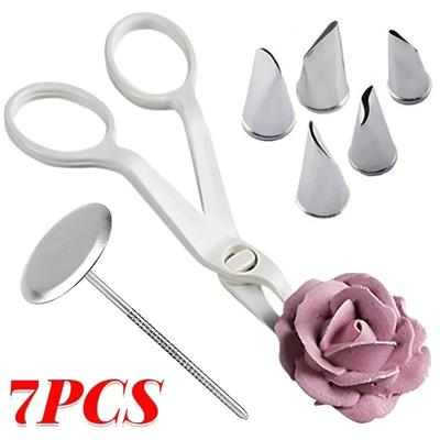 Fiore Forbice Vassoio Della Torta Tulipani Rosa Ugello Decorazione Delle Unghie Sollevatore Fondente Crema Decorazione Negozio di Dessert Bakeware Cucina Strumento di Cottura