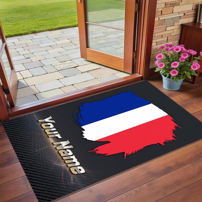 Crystal Velvet Rug Custom Name Text, Soft Non Slip Floor Mat Home DecorFrance national football team