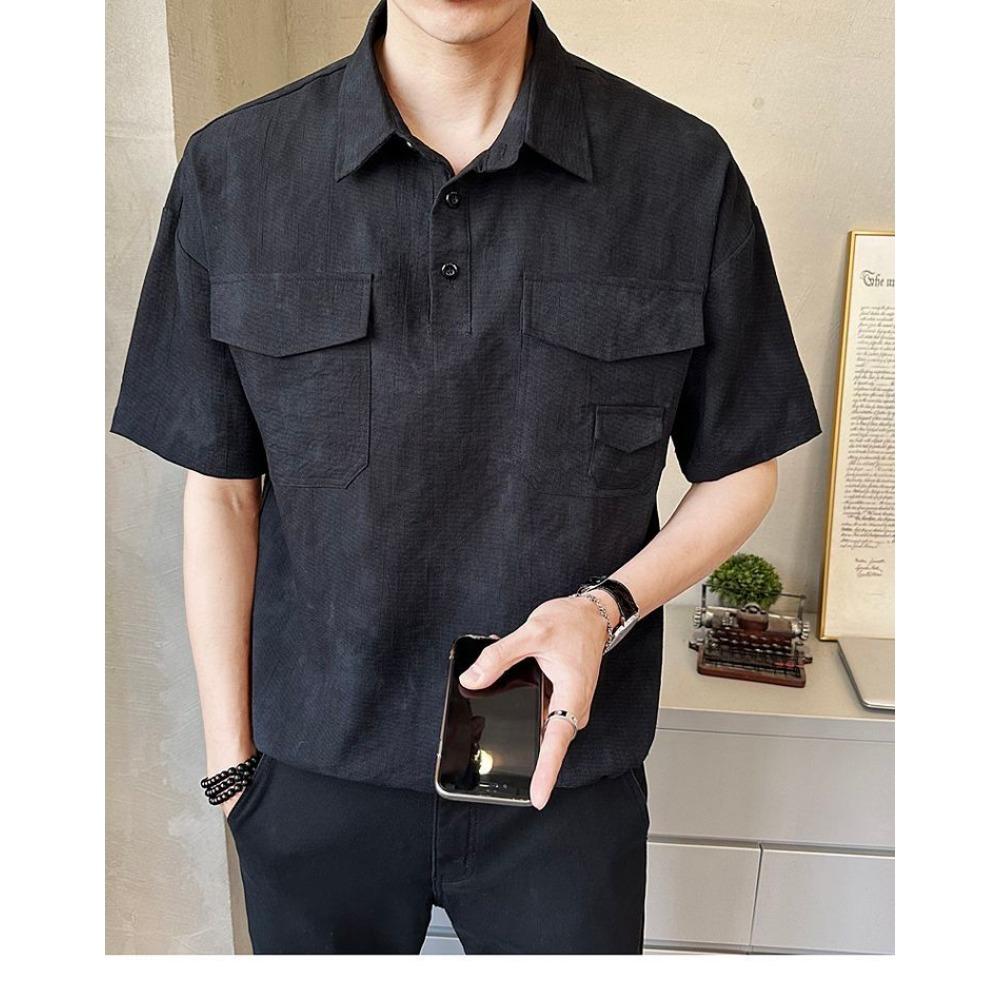 New Short Sleeved Men's Shirt Summer Fashion Trendy Brand Half Sleeved Thin Loose Casual Trendy Shirt