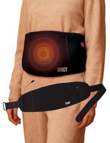 uni+ [New for Winter 2025 - 3-Way] U-HOT USB Far Infrared Warming Belt, Electric Waist Belt, Electric Belt, Belly Warmer, 3 Temperature Settings, Unis