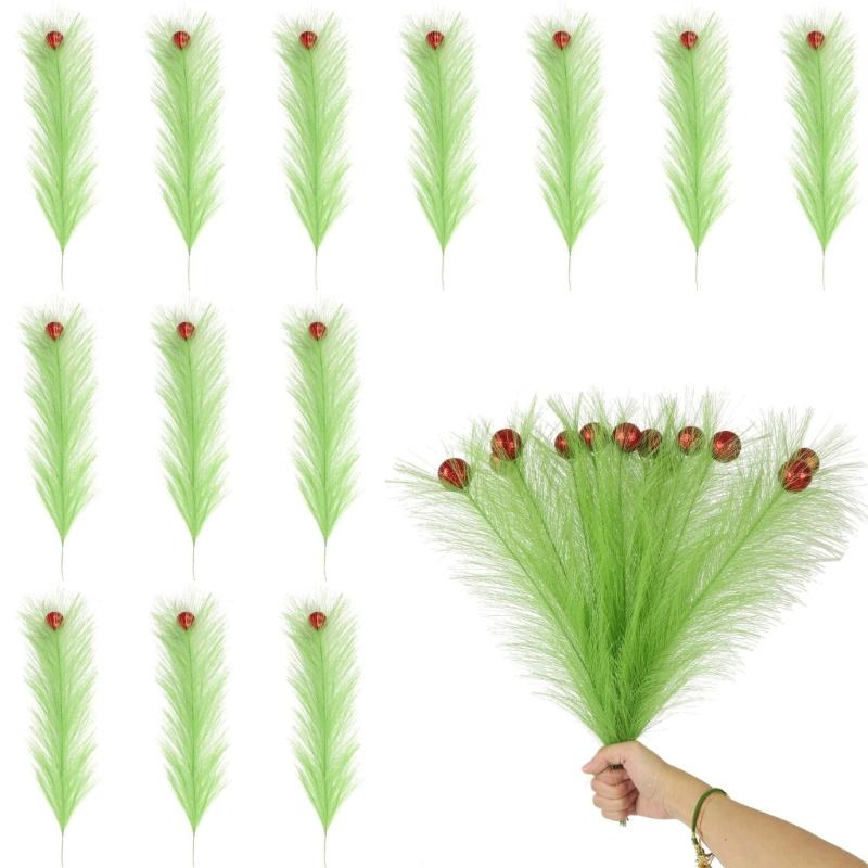 Faux Pampas Grass Decor,Artificial Pampas Grass Fluffies Home Decor,Pompous Grass Flower Arrangement Home Wedding Decor