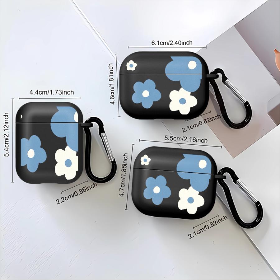 Blue Pink Flower Case For Airpods 3 Pro 1 Pro3 4 2 Pro2 Earphone Cases Cover