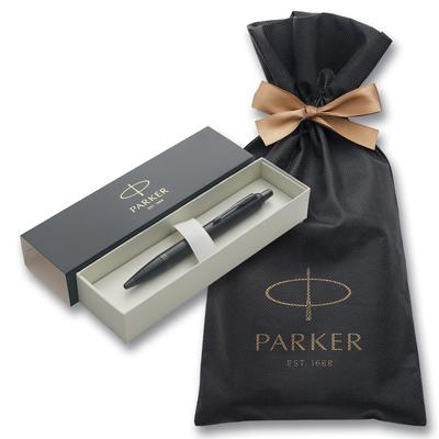 PARKER Kuglepen IM Mat Sort BT Mellem Punkt Indpakningspose med Mærkelogo Gaveæske Luksus Officiel Ægte Importeret Produkt 2127897ZV3