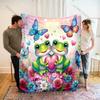 Two Frogs Love Dream  Print Blanket Warm Soft Luxury Gifts for Children Adults Suitable for Home Sofa Bed Travel Camping