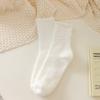 Ladies Autumn and Winter Thickened Velvet Warm Lovely Sweet Bow Lace Mid Tube Socks