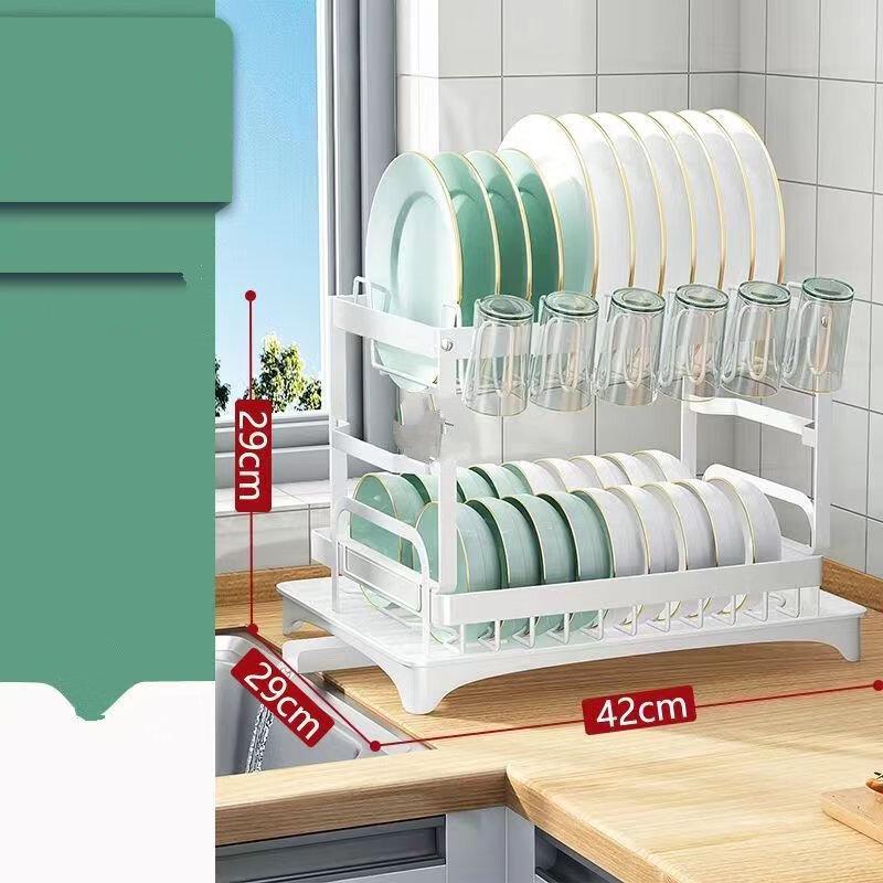 ZISIZ Double Layer Kitchen Dish Drying Rack