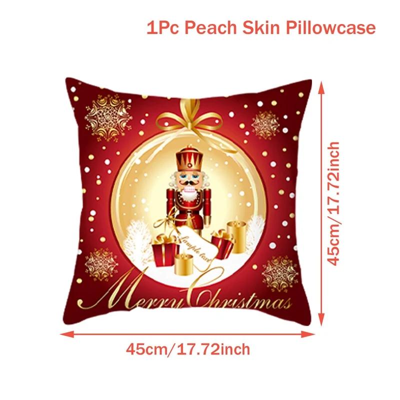 Christmas Cushion Cover Merry Christmas Decorations for Home 2026 Christmas Ornament Navidad Noel Xmas Gifts Happy New Year 2026