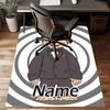 Custom Curious George Mat Personalized Name, Polyester Washable Indoor Entryway Rug, Gift for Christmas, Easter, Thanksgiving Day