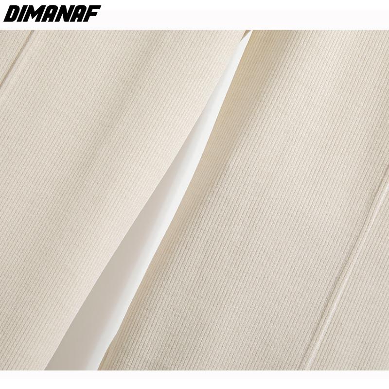 DIMANAF 2023 Plus Size Winter Lange Broek Vrouwen Elastisch Effen Casual Los Volle Lengte Basic Dame Broek Broek Katoen Dik A