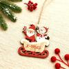 Christmas Ornament Wooden Hanging Santa Snowman Merry Christmas Decor Wood Red Xmas Tree Ornament for Holiday Home Decor