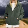 Women's Fashionable Thickened Hooded Outdoor Hiking Jacket Solid-Colour Windbreaker Outerwear