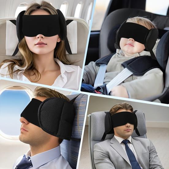 Øyemaske i minneskum Nakkepute Pustende Sovemaske Flyreiser Reiseputer Vaskbart Flyreisekit