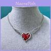 Dark Chic Geometric Alloy Chain With Angel Wing Pendant For Men Women