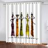 African Women's Art Abstract Design Free Shipping 2 Pieces Thin Shading Winodw Curtain for Living Room Bedroom Decor