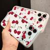 Cherry Bowknots Print Case For iPhone 17 Pro Max For iPhone 16 15 14 13 Pro Max Luxury Hybrid TPU+PC Clear Back Hard Cover