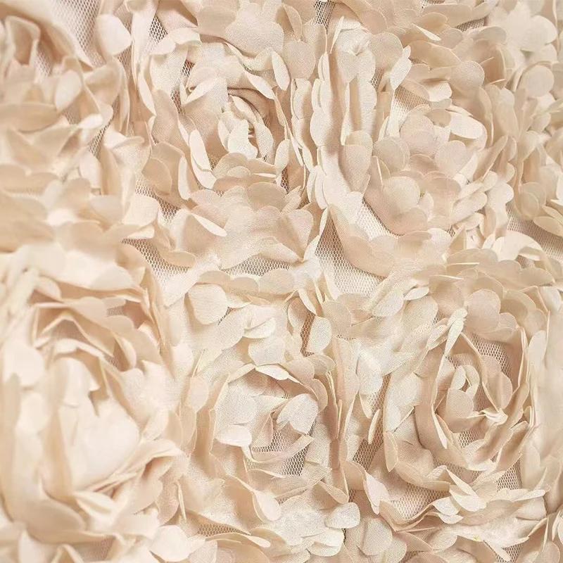 Street Short 3d Flower Lace Jacket Women Chic O-neck Long Sleeve Zipper Female Coats Autumn Lady All-match Outwears