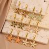Starfish Drop Oil Titanium Steel Earrings Trendy Luxury Beach Style Stainless Steel Earrings Personalized 18K Earrings