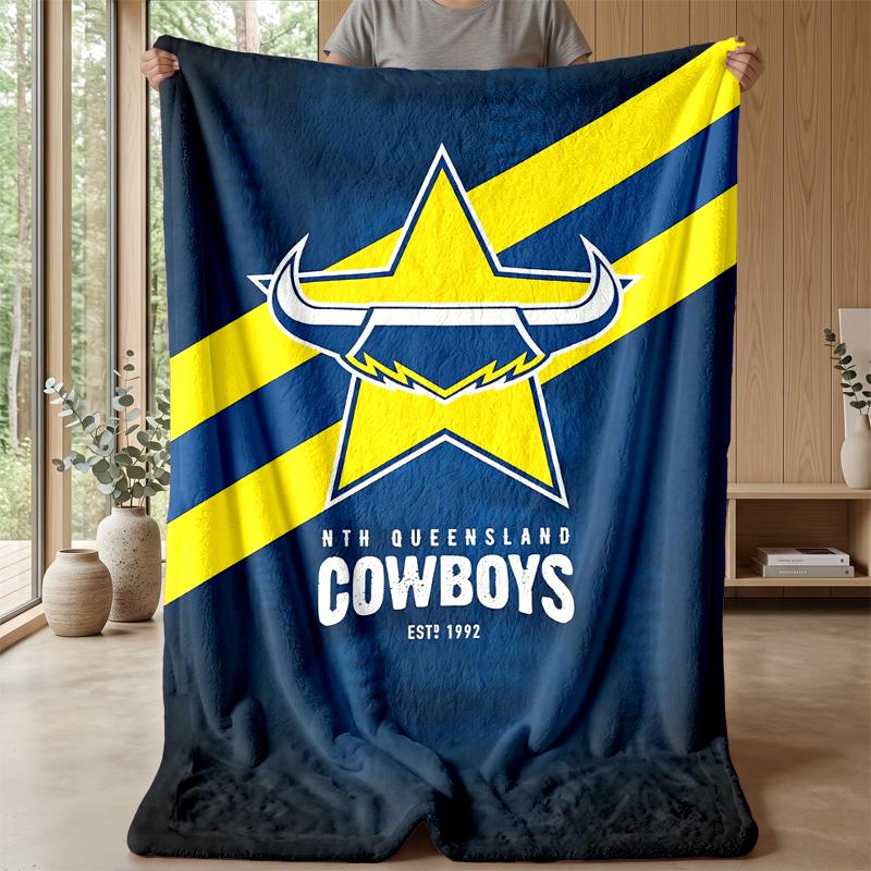 North Queensland Cowboys Flannel Fleece Blanket Cozy Warm Throw Blanket For Couch Bed Travel All Season Use