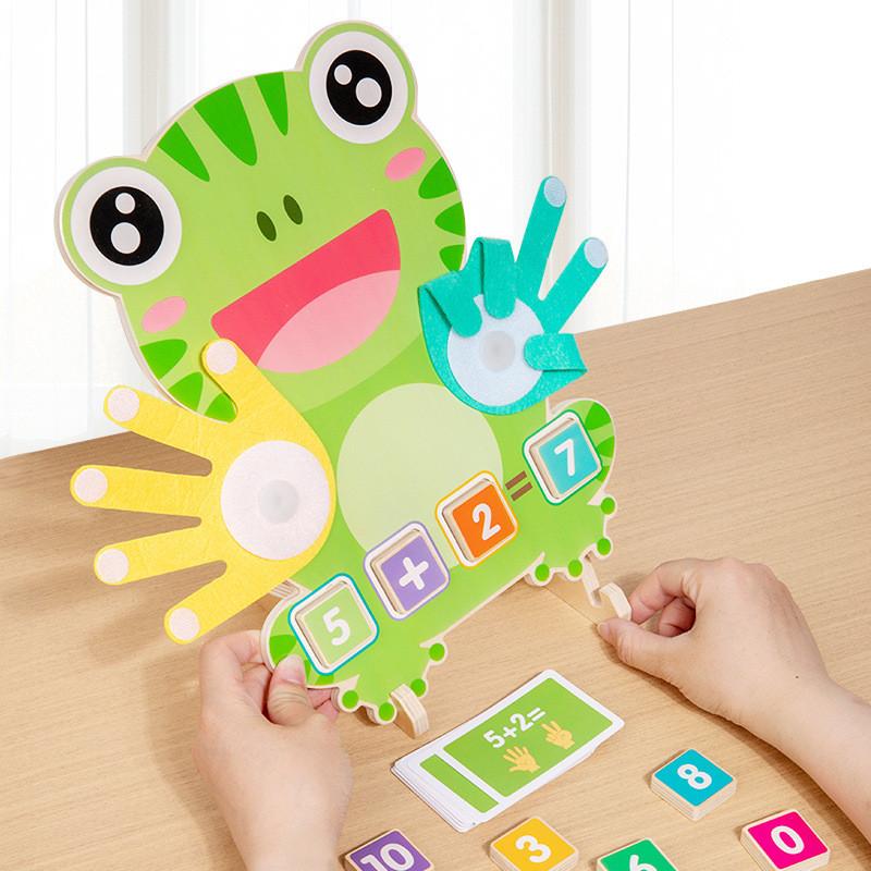 Wooden Educational Toy For Kids Frog Number Math Puzzle For Early Learning
