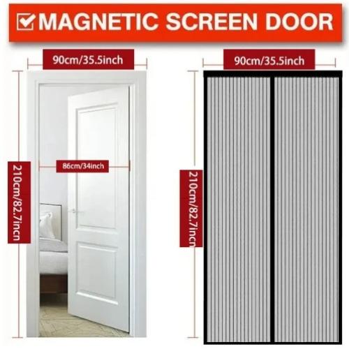 Magnetická jemná síťovaná závěs na dveře - Bez provlékání magnetického proužku, Letní ochrana proti komárům, Hustá vyšívaná síťka