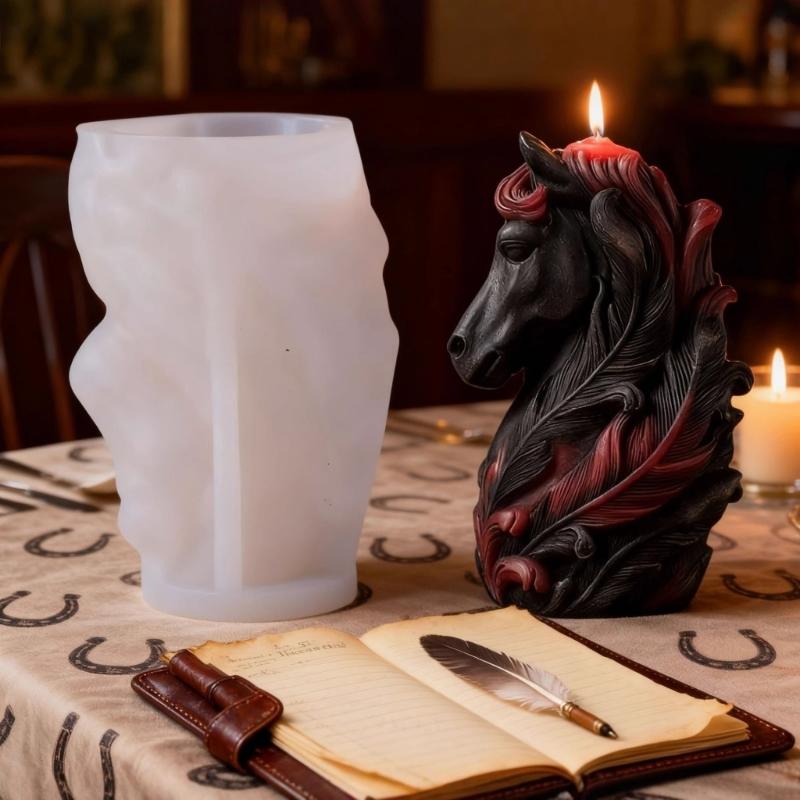 Horse Head Silicone Molds Food Grade Silicone Heat Resistant Multipurpose Silicone Mould for Epoxy Resin Candle Soap