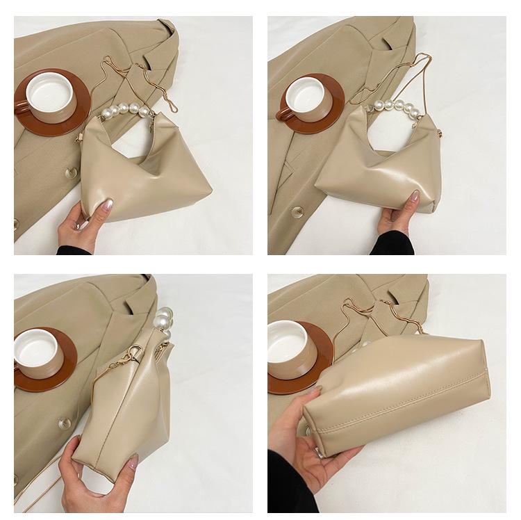 Elegant Women's Pearl Handbag 2025: Chic Chain Shoulder Crossbody with Simple Texture