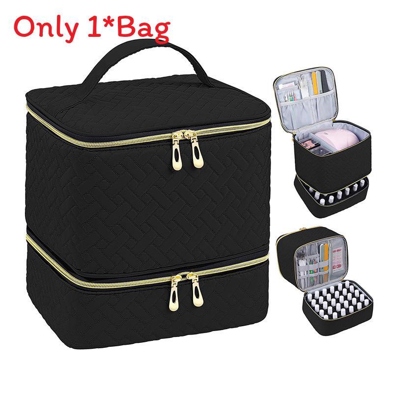Modern Minimalist Double Layer Large Capacity Makeup Organizer For Travel And Home Use