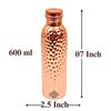Copper Hammered Design Water Bottle - 600 ML, Ayurvedic Health Benefits, Ideal for Home, Office, Gym, Travel, and Gifting, Pack of 1