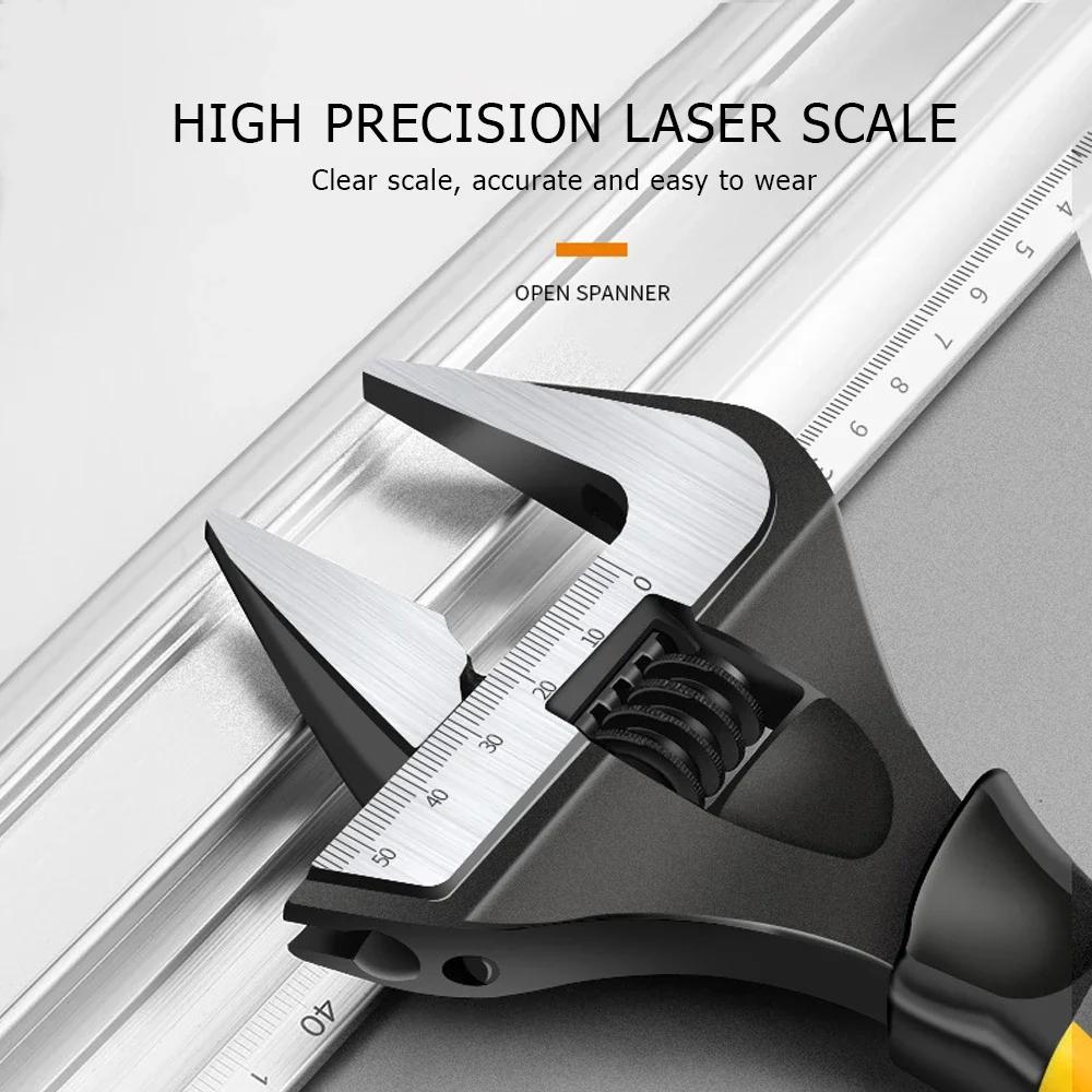 6 Inch Stainless Steel Adjustable Wrench Universal Spanner for Bathroom Plumbing Repair Large Opening Tool Household